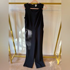 Spense Women’s black sleeveless dressy jumpsuit, 14